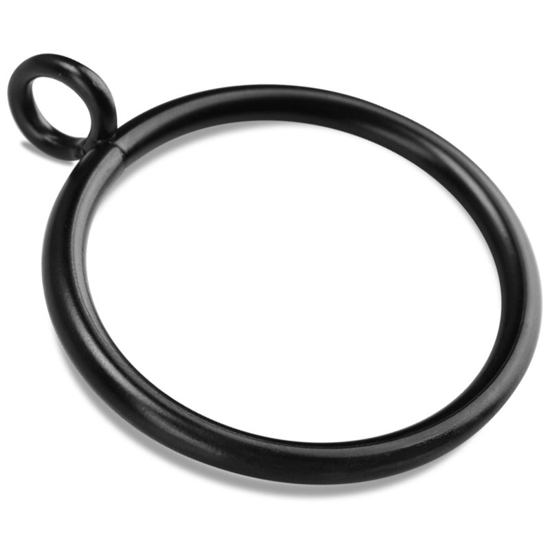 Awtok 40 PCS Black Curtain Rings with Eyelet Apply for Curtain Rod (Black Drapery Rings) (1 inch Interior Diameter) - Image 1